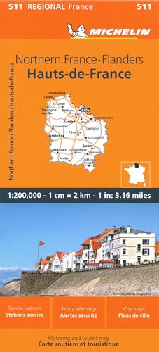 Michelin Nord-Passo di Calais, Picardia 1:200.000: Straßen- und Tourismuskarte 1:200.000: 511