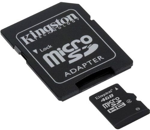 Kingston Professional  4GB MicroSDHC Card for ICEMOBILE Apollo Smartphone with custom formatting and Standard SD Acapter. (Class 4)