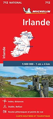 Michelin IRLANDE IERLAND 11712 CARTE ' NATIONAL ' : Wegenkaart Schaal 1 : 400.000