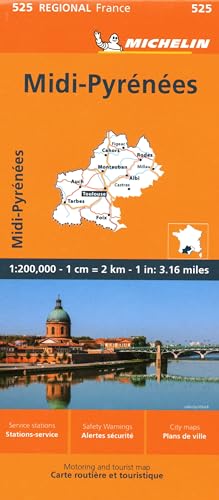 Michelin Midi-Pyrénées 1:200.000: Straßen- und Tourismuskarte 1:200.000: 525