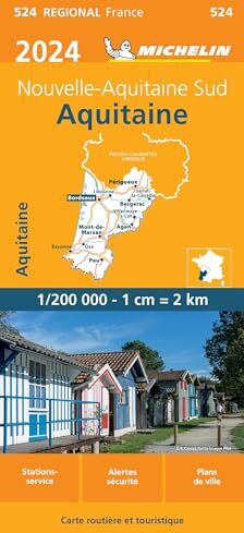 Michelin AQUITAINE 10524 2024: wegenkaart schaal 1:200.000