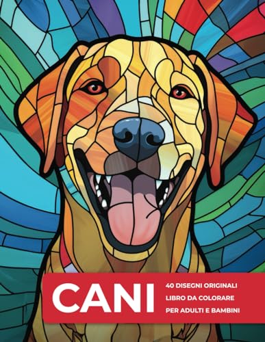 Pro-Ject CANI: Libro da colorare. 40 disegni originali in stile stained glass per adulti e bambini. Diverso dal solito mandala. Regalo ideale per gli amanti degli animali. Antistress