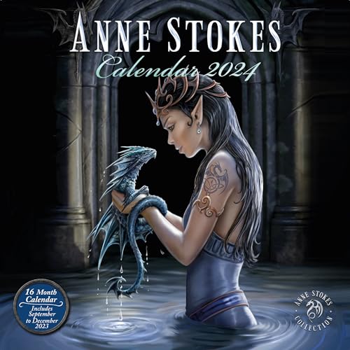 Pyramid Calendario 2024 di Anne Stokes, con visualizzazione mensile, 30 x 30 cm, prodotto ufficiale