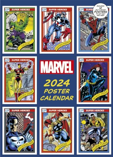 Pyramid Calendario Marvel 2024 Calendario mensile con visualizzazione mensile, 30 cm x 42 cm, regali Marvel per uomini e donne, regali Marvel per ragazzi e ragazze, calendario per bambini, prodotto