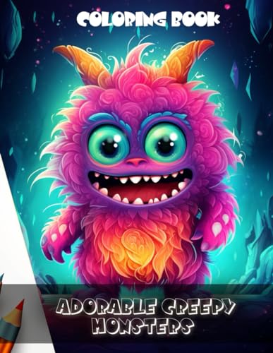 Alpha Adorable Creepy Monsters Coloring book: Cute and Creepy Coloring Pages for Adults and Teens Stress Relief and Relaxation