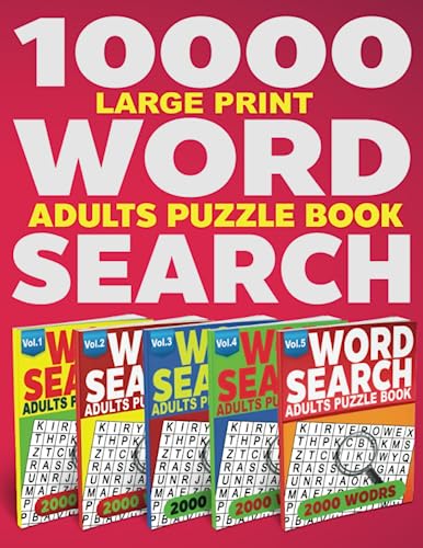 Genius 10000 Word Search Adults Puzzle Book Large Print Wordsearch Adult Word Find Puzzle Books: 10000 Words Large Print Paperback Book for Senior Men,Women,Brain Teaser Games Activity Book