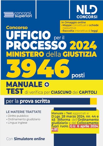 AA. VV. Concorso Ufficio del processo 3946 posti (UPP) Ministero della Giustizia 2024