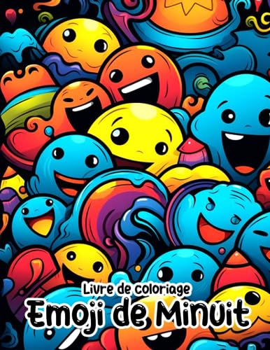 Stanley Livre de coloriage Emoji de minuit: Incroyables pages de coloriage sur fond noir avec