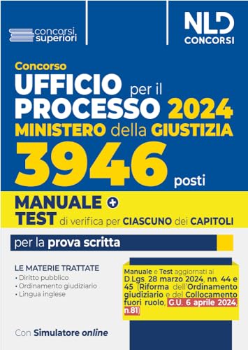 AA. VV. Concorso Ufficio del processo 3946 posti (UPP) Ministero della Giustizia 2024