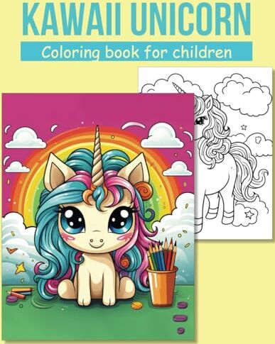 Braun Kawaii Unicorn Coloring book: For Preschool+