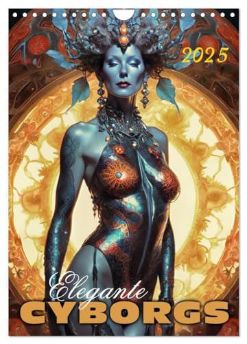 Braun Elegante Cyborgs (Wandkalender 2025 DIN A4 hoch),  Monatskalender [Calendar]  and