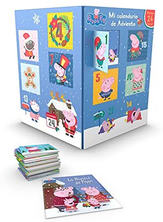 Hasbro Peppa Pig. Libro juguete Mi calendario de adviento: Incluye 24 libros para que niños y niñas cuenten los días que quedan para Navidad