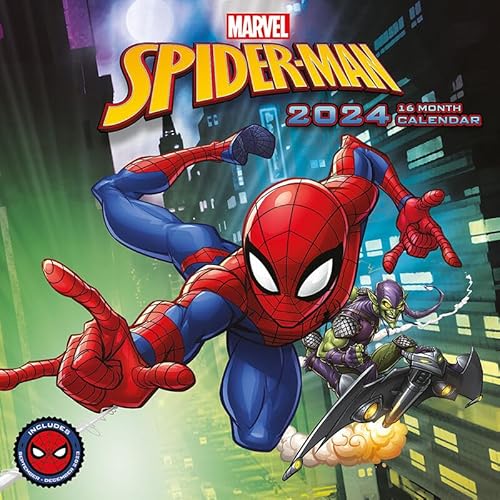 Pyramid Calendario 2024 di Spider-Man, planner mensile, 30 x 30 cm, regali Marvel per uomini e donne, regali Marvel per ragazzi e ragazze, calendario per bambini, prodotto ufficiale