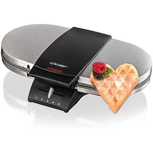 cloer Doppia Piastra per Waffle per 2 Waffle Classici, 1700 W, dimensione di cialda 15,5 cm, spia di controllo, corpo in acciaio inossidabile opaco cloer Doppia Piastra per Waffle per 2 Waffle Classici, 1700 W, dimensione di cialda 15,5 cm, spia di controllo, corpo in acciaio inossidabile opaco