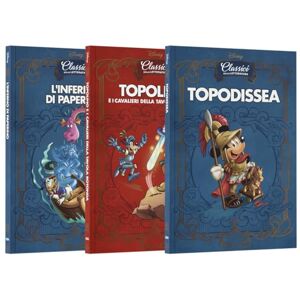 RBA Coleccionables Collezione Classici della Letteratura Disney Pack I. Contiene 3 libri: Topodissea, Topolino e i cavalieri della tavola rotonda, L’inferno di Paperino RBA Coleccionables Collezione Classici della Letteratura Disney Pack I. Contiene 3 libri: Topodissea, Topolino e i cavalieri della tavola rotonda, L’inferno di Paperino