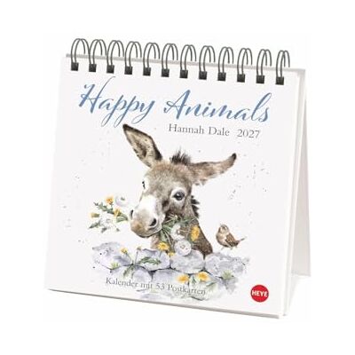 Heye Hannah Dale: Happy Animals Premium-Postkartenkalender 2027: Die schönen Tierzeichnungen der britischen Künstlerin in einem kleinen Kalender zum Aufstellen. Wochenkalender mit 53 Postkarten Heye Hannah Dale: Happy Animals Premium-Postkartenkalender 2027: Die schönen Tierzeichnungen der britischen Künstlerin in einem kleinen Kalender zum Aufstellen. Wochenkalender mit 53 Postkarten