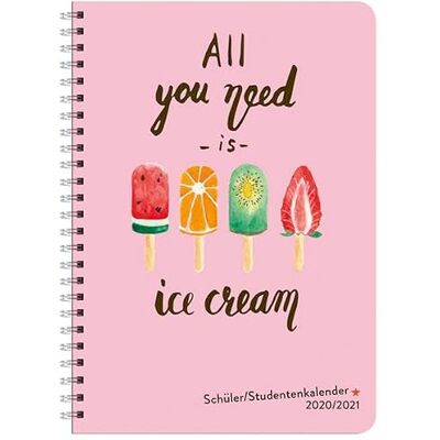 Heye Ice Cream Schüler-/Studentenkalender A5 Kalender 2021 Heye Ice Cream Schüler-/Studentenkalender A5 Kalender 2021