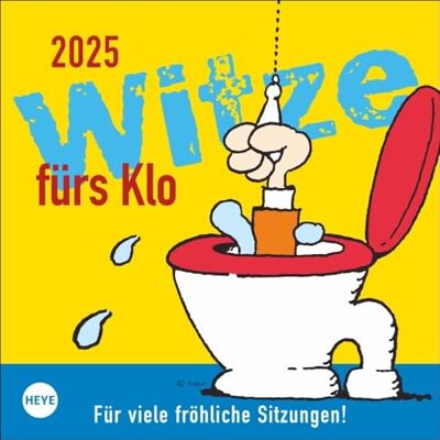 Heye Scherzi per il bagno Calendario 2025: calendario da parete umoristico con 53 pagine piene di battute e detti per il bagno, divertente calendario da appendere e appoggiare. 18 x 18 cm. Quadrato. Heye Scherzi per il bagno Calendario 2025: calendario da parete umoristico con 53 pagine piene di battute e detti per il bagno, divertente calendario da appendere e appoggiare. 18 x 18 cm. Quadrato.