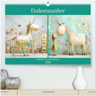 Hurley, Rose Einhornzauber. Liebliche Unicorn-Weisheiten (hochwertiger Premium Wandkalender 2026 DIN A2 quer), Kunstdruck in Hochglanz: Mit Einhornsprüchen durch ein Jahr voller zarter, magischer Abenteuer Hurley, Rose Einhornzauber. Liebliche Unicorn-Weisheiten (hochwertiger Premium Wandkalender 2026 DIN A2 quer), Kunstdruck in Hochglanz: Mit Einhornsprüchen durch ein Jahr voller zarter, magischer Abenteuer