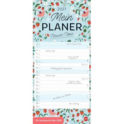 Heye Deko-Mein Planer Flower Time 2027: Vintage-inspiriert mit modernem Touch: Terminplaner für die Wand im Format 21 x 45 cm. Praktischer Wandkalender mit 2 Spalten Heye Deko-Mein Planer Flower Time 2027: Vintage-inspiriert mit modernem Touch: Terminplaner für die Wand im Format 21 x 45 cm. Praktischer Wandkalender mit 2 Spalten