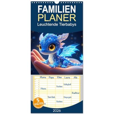 K_Pop_Hal_Abeoji, K_Pop_Hal_Abeoji Familienplaner 2026 Leuchtende Tierbabys mit 5 Spalten (Wandkalender, 21 x 45 cm) : Niedliche leuchtende Tierbabys K_Pop_Hal_Abeoji, K_Pop_Hal_Abeoji Familienplaner 2026 Leuchtende Tierbabys mit 5 Spalten (Wandkalender, 21 x 45 cm) : Niedliche leuchtende Tierbabys
