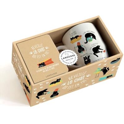 Larousse Réveille le chat qui est en toi !: Coffret avec un mug en céramique et un livre d'astuces pour prendre soin de soi Larousse Réveille le chat qui est en toi !: Coffret avec un mug en céramique et un livre d'astuces pour prendre soin de soi