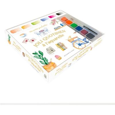 Larousse Joli quotidien à l'aquarelle: Coffret avec 10 planches prêtes-à-peindre, une palette de 6 couleurs et un pinceau Larousse Joli quotidien à l'aquarelle: Coffret avec 10 planches prêtes-à-peindre, une palette de 6 couleurs et un pinceau