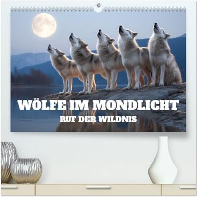 Fotografie, Mb Wölfe im Mondlicht Ruf der Wildnis (hochwertiger Premium Wandkalender 2026 DIN A2 quer), Kunstdruck in Hochglanz: Mystischer Kalender mit Wölfen im ... wilde Natur und die Sehnsucht der Wölfe Fotografie, Mb Wölfe im Mondlicht Ruf der Wildnis (hochwertiger Premium Wandkalender 2026 DIN A2 quer), Kunstdruck in Hochglanz: Mystischer Kalender mit Wölfen im ... wilde Natur und die Sehnsucht der Wölfe
