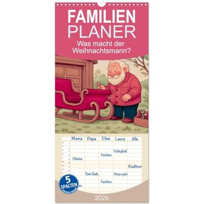 Lehmann, Steffani Familienplaner 2026 Was macht der Weihnachtsmann? mit 5 Spalten (Wandkalender, 21 x 45 cm) : Endlich Antworten was der Weihnachtsmann macht Lehmann, Steffani Familienplaner 2026 Was macht der Weihnachtsmann? mit 5 Spalten (Wandkalender, 21 x 45 cm) : Endlich Antworten was der Weihnachtsmann macht