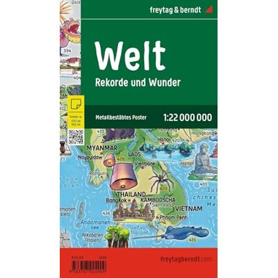 FREYTAG-BERNDT UND ARTARIA freytag & berndt Poster Weltkarte für Kinder, metallbestäbt 1:22 Mio.: 137,5 x 96 cm, Rekorde und Besonderheiten, illustrierte Kinderweltkarte: KK WELT B FREYTAG-BERNDT UND ARTARIA freytag & berndt Poster Weltkarte für Kinder, metallbestäbt 1:22 Mio.: 137,5 x 96 cm, Rekorde und Besonderheiten, illustrierte Kinderweltkarte: KK WELT B