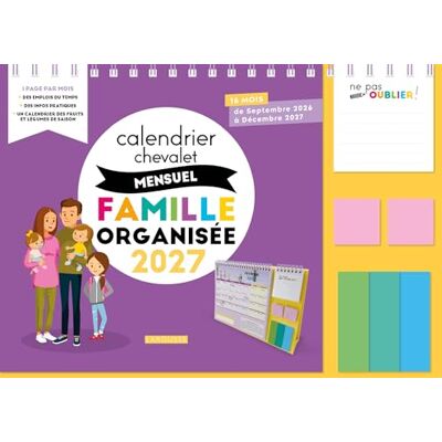 Larousse Calendrier chevalet mensuel Famille organisée: 16 mois, de septembre 2026 à décembre 2027 Larousse Calendrier chevalet mensuel Famille organisée: 16 mois, de septembre 2026 à décembre 2027