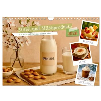 Lehmann, Steffani Milch und Milchprodukte (Wandkalender 2026 DIN A4 quer), Monatskalender: Köstliche Ideen, was man mit Milch machen kann Lehmann, Steffani Milch und Milchprodukte (Wandkalender 2026 DIN A4 quer), Monatskalender: Köstliche Ideen, was man mit Milch machen kann