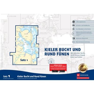 DELIUS KLASING Sportbootkarten Satz 1: Kieler Bucht und Rund Fünen (Ausgabe 2026): Mit Lübecker Bucht, Nord-Ostsee-Kanal, Eider und Schlei DELIUS KLASING Sportbootkarten Satz 1: Kieler Bucht und Rund Fünen (Ausgabe 2026): Mit Lübecker Bucht, Nord-Ostsee-Kanal, Eider und Schlei