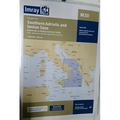 Imray Chart M30: Dubrovnik to Kerkira (Corfu) & Sicilia (M Charts) Imray Chart M30: Dubrovnik to Kerkira (Corfu) & Sicilia (M Charts)