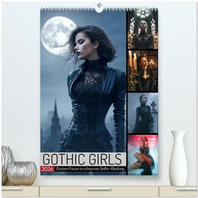 Fotografie, Mb Gothic Girls düstere Frauen in schwarzer Gothic-Kleidung (hochwertiger Premium Wandkalender 2026 DIN A2 hoch), Kunstdruck in Hochglanz: Gothic ... dunkler Eleganz im klassischen Grufti Stil. Fotografie, Mb Gothic Girls düstere Frauen in schwarzer Gothic-Kleidung (hochwertiger Premium Wandkalender 2026 DIN A2 hoch), Kunstdruck in Hochglanz: Gothic ... dunkler Eleganz im klassischen Grufti Stil.
