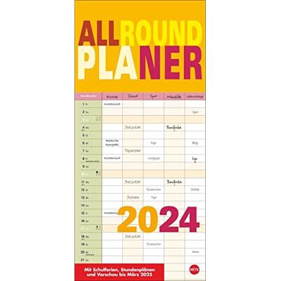 Heye Planner multiuso colorato 2024 Pratica agenda da parete a 5 colonne. Calendario da parete con vacanze scolastiche e 3 mesi di vista. Calendario 2024 21 x 45 cm. Heye Planner multiuso colorato 2024 Pratica agenda da parete a 5 colonne. Calendario da parete con vacanze scolastiche e 3 mesi di vista. Calendario 2024 21 x 45 cm.