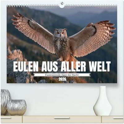 Fotografie, Mb Eulen aus aller Welt Faszinierende Jäger der Nacht (hochwertiger Premium Wandkalender 2026 DIN A2 quer), Kunstdruck in Hochglanz: Majestätische ... und einzigartiger Eulenporträts Fotografie, Mb Eulen aus aller Welt Faszinierende Jäger der Nacht (hochwertiger Premium Wandkalender 2026 DIN A2 quer), Kunstdruck in Hochglanz: Majestätische ... und einzigartiger Eulenporträts
