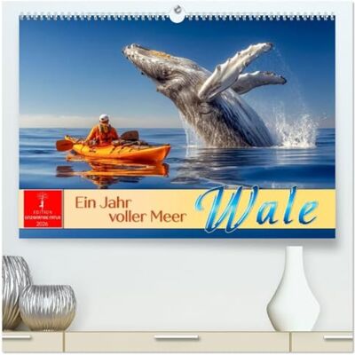 CALVENDO Balena, un anno pieno di mare, calendario da parete 2026 di alta qualità, DIN A2 orizzontale, stampa artistica lucida CALVENDO Balena, un anno pieno di mare, calendario da parete 2026 di alta qualità, DIN A2 orizzontale, stampa artistica lucida