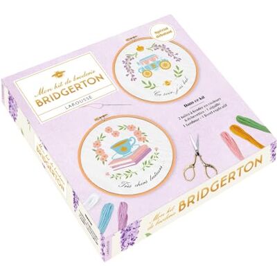 Larousse Mon kit de broderie Bridgerton: Coffret avec 2 toiles à broder, 1 aiguille, 1 tambour en bois, 6 échevettes de fil Larousse Mon kit de broderie Bridgerton: Coffret avec 2 toiles à broder, 1 aiguille, 1 tambour en bois, 6 échevettes de fil