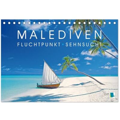 CALVENDO Le Maldive: Desiderio punto di fuga (calendario da tavolo 2026 DIN A5 quer), Calendario mensile CALVENDO Le Maldive: Desiderio punto di fuga (calendario da tavolo 2026 DIN A5 quer), Calendario mensile