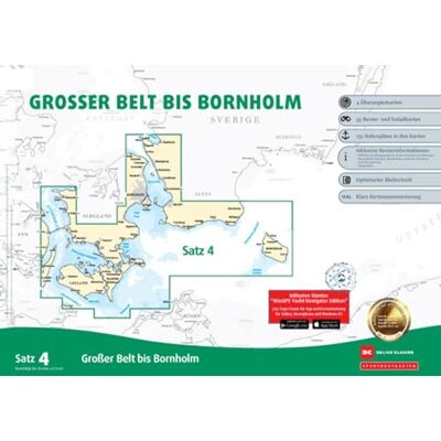 DELIUS KLASING Sportbootkarten Satz 4: Großer Belt bis Bornholm (Ausgabe 2026) DELIUS KLASING Sportbootkarten Satz 4: Großer Belt bis Bornholm (Ausgabe 2026)