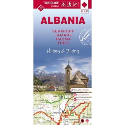 Huber Kartographie Albania hiking & biking 1:50000: Karte 1: Vermoshi Tamare Razma Thethi Huber Kartographie Albania hiking & biking 1:50000: Karte 1: Vermoshi Tamare Razma Thethi