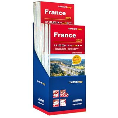 EXPRESSMAP Display 11+1 × France 2027 1/1.100.000 (carte grand format laminée) EXPRESSMAP Display 11+1 × France 2027 1/1.100.000 (carte grand format laminée)