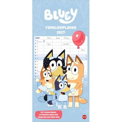 Heye Bluey Familienplaner 2027: Wandkalender für Familien mit fünf Spalten für maximale Terminübersicht. Planungsinstrument für Bluey-Fans im Format 21 x 45 cm Heye Bluey Familienplaner 2027: Wandkalender für Familien mit fünf Spalten für maximale Terminübersicht. Planungsinstrument für Bluey-Fans im Format 21 x 45 cm