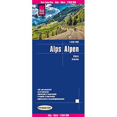 Reise Know-How Verlag Reise Know-How Landkarte Alpen 1:550.000: world mapping project Reise Know-How Verlag Reise Know-How Landkarte Alpen 1:550.000: world mapping project