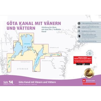 DELIUS KLASING Sportbootkarten Satz 14: Göta Kanal mit Vänern und Vättern (Ausgabe 2026/2027): Göteborg bis Mem mit Göta Älv und Trollhätte Kanal DELIUS KLASING Sportbootkarten Satz 14: Göta Kanal mit Vänern und Vättern (Ausgabe 2026/2027): Göteborg bis Mem mit Göta Älv und Trollhätte Kanal