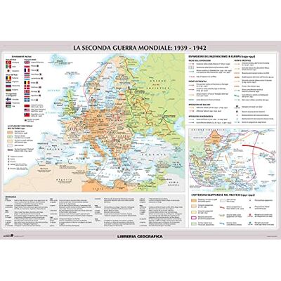 LIBRERIA GEOGRAFICA La seconda guerra mondiale. Carta murale storica doppia LIBRERIA GEOGRAFICA La seconda guerra mondiale. Carta murale storica doppia