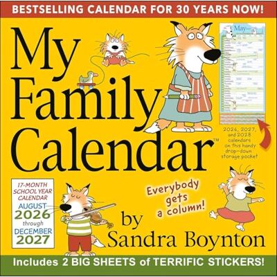 Boynton, Sandra Sandra Boynton's 17-Month 2026-2027 My Family Wall Calendar Boynton, Sandra Sandra Boynton's 17-Month 2026-2027 My Family Wall Calendar
