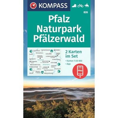 Kompass Karten GmbH KOMPASS Wanderkarten-Set 826 Pfalz, Naturpark Pfälzerwald (2 Karten) 1:50.000: inklusive Karte zur offline Verwendung in der KOMPASS-App. Fahrradfahren. Reiten Kompass Karten GmbH KOMPASS Wanderkarten-Set 826 Pfalz, Naturpark Pfälzerwald (2 Karten) 1:50.000: inklusive Karte zur offline Verwendung in der KOMPASS-App. Fahrradfahren. Reiten