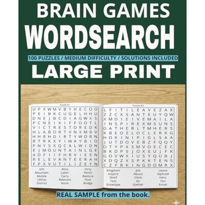 Philips Brain Games Word Search for Adults: 100 Medium-Difficulty Puzzles & 1,500 Words to Keep Your Mind Sharp and Improve Memory Large Print 8.5 x 11 size... Great gift for any occassion Philips Brain Games Word Search for Adults: 100 Medium-Difficulty Puzzles & 1,500 Words to Keep Your Mind Sharp and Improve Memory Large Print 8.5 x 11 size... Great gift for any occassion